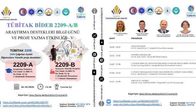Çanakkale İçin Bilimsel Destek Kapısı Aralanıyor: TÜBİTAK BİDEB Projelerine Yönelik Bilgi Günü ve Yazım Etkinliği