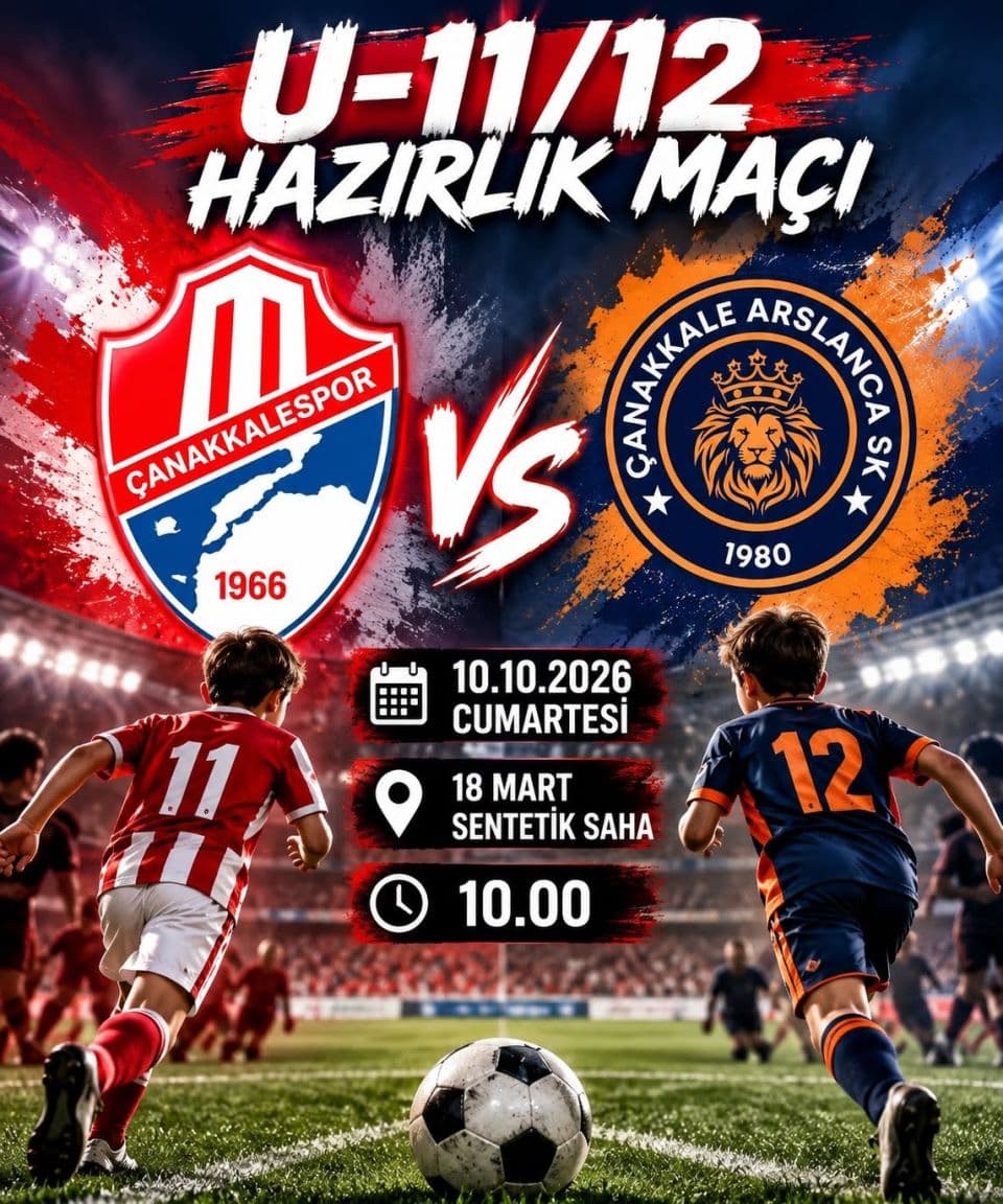 Çanakkale U-11 ve U-12 Takımları Hazırlık Maçında Çanakkale Arslanca SK ile Karşılaşacak