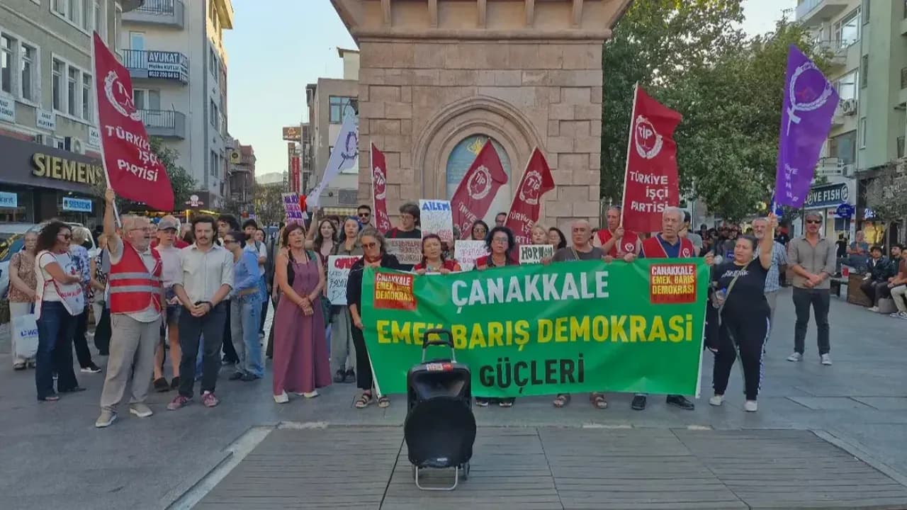 “Ailem Güvende” operasyonlarına tepki Çanakkale’de
