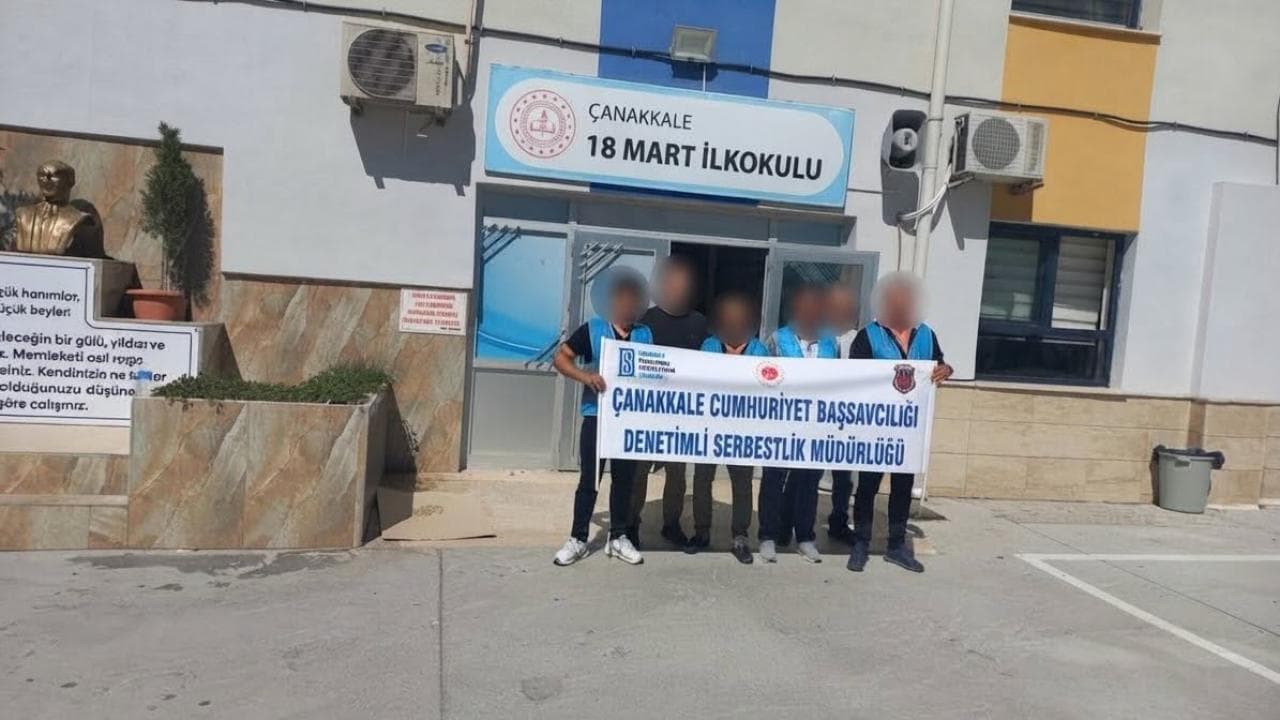 Çanakkale 18 Mart İlkokulu'nda Temizlik ve Bakım Çalışması | Denetimli Serbestlik Müdürlüğü