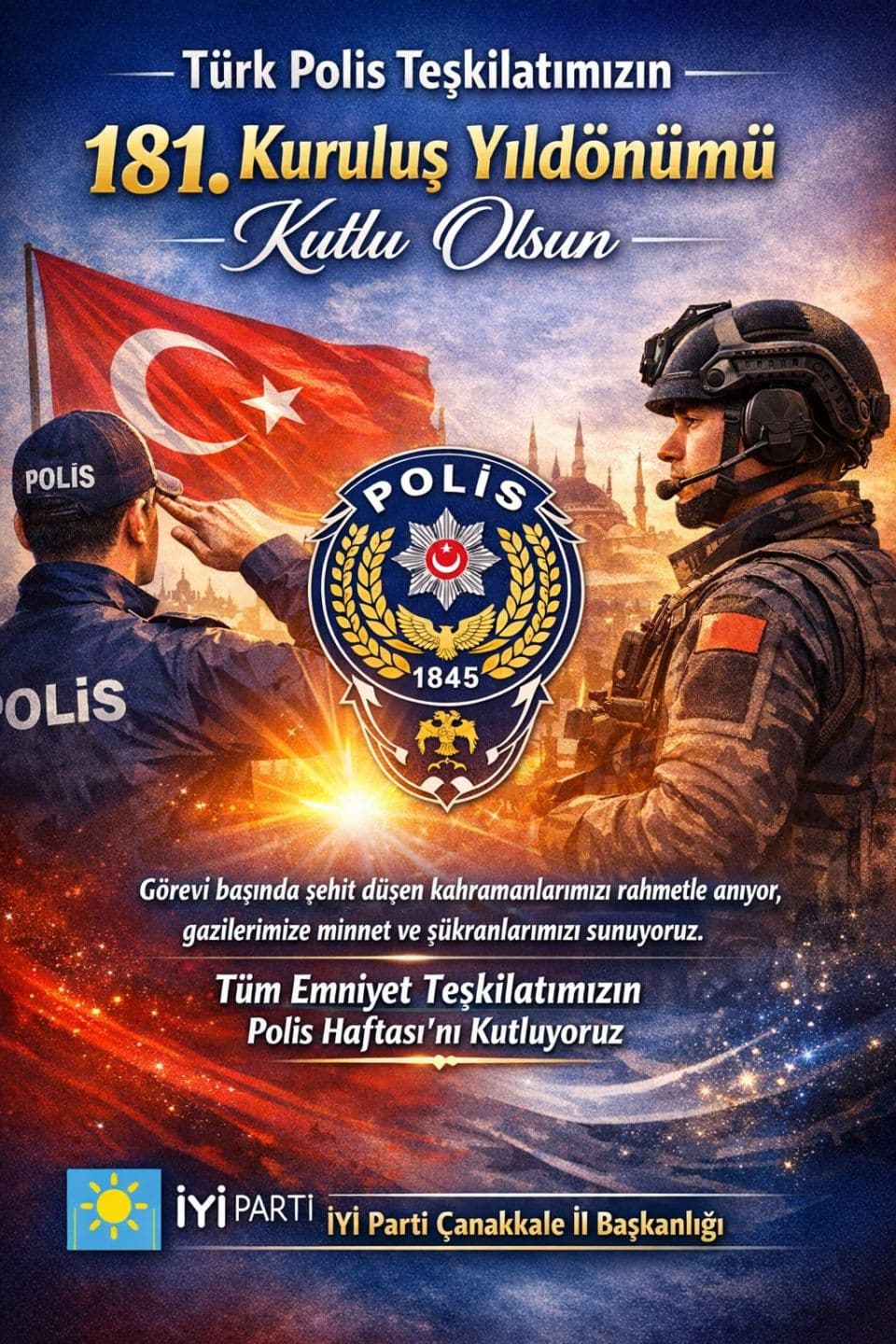 İyi Parti'den Polis Haftası Mesajı