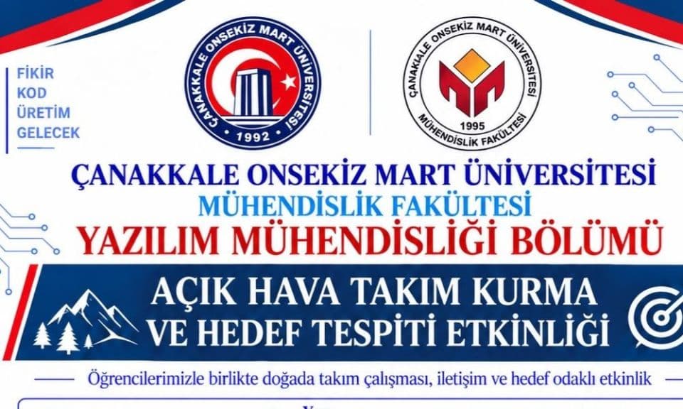 Çanakkale’de ÇOMÜ Yazılım Mühendisliği öğrencileri açık havada ekip çalışması deneyimi yaşayacak