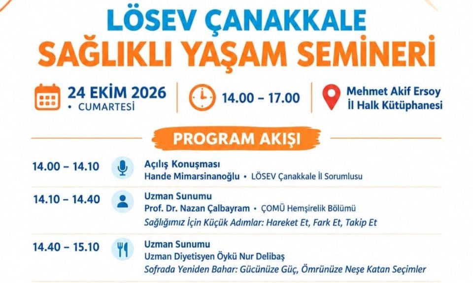 LÖSEV Çanakkale'de Sağlıklı Yaşam Semineri Düzenledi