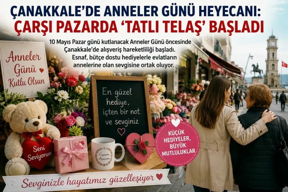 Çanakkale'de Anneler Günü Coşkusu: Çarşı ve Pazarlarda 'Tatlı Telaş' Başladı