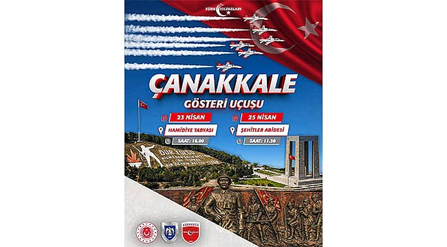 Türk Yıldızları Çanakkale Semalarında Gösteri Uçuşu Yapacak