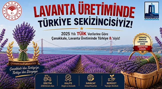 ÇANAKKALE LAVANTA ÜRETİMİNDE TÜRKİYE 8'İNCİSİ OLDU