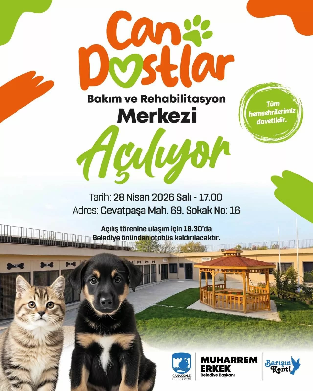 Çanakkale Belediyesi Can Dostlar Bakım ve Rehabilitasyon Merkezi Açılıyor