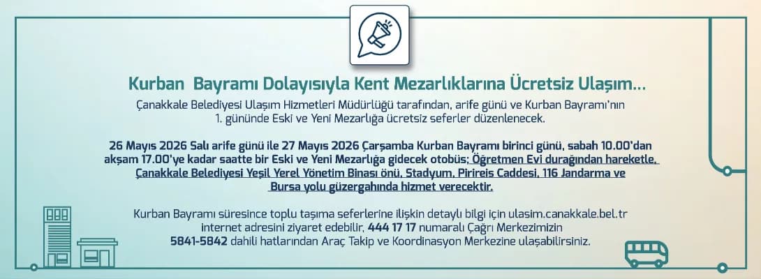Bayramda Mezarlıklara Ücretsiz Otobüs Seferleri