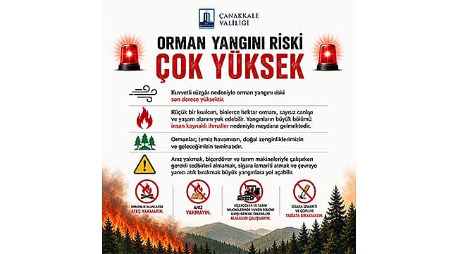 ORMAN YANGINI RİSKİNE KARŞI VATANDAŞLARA UYARI!