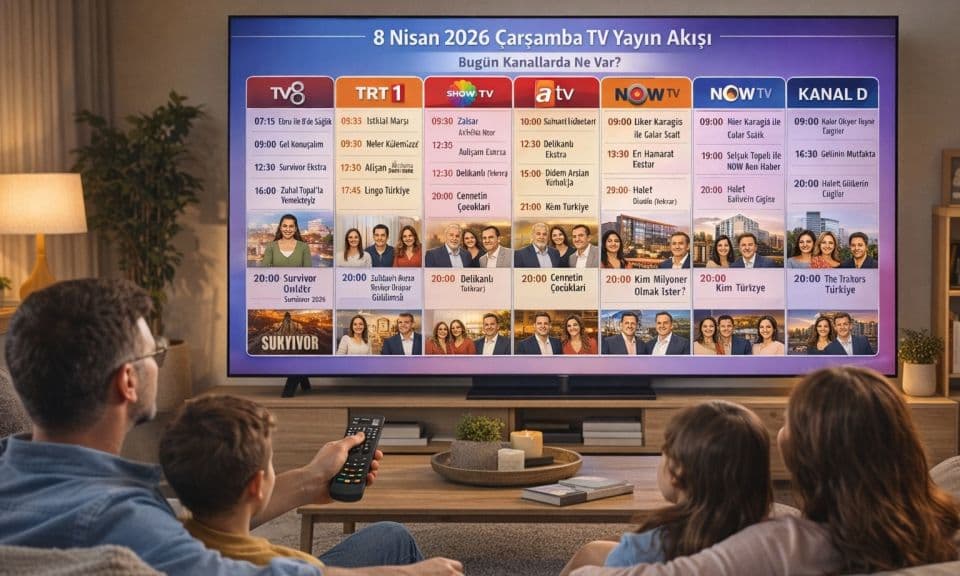 8 Nisan 2026 Çarşamba Güncel TV Yayın Akışı: Survivor, Kim Milyoner Olmak İster ve Favori Diziler