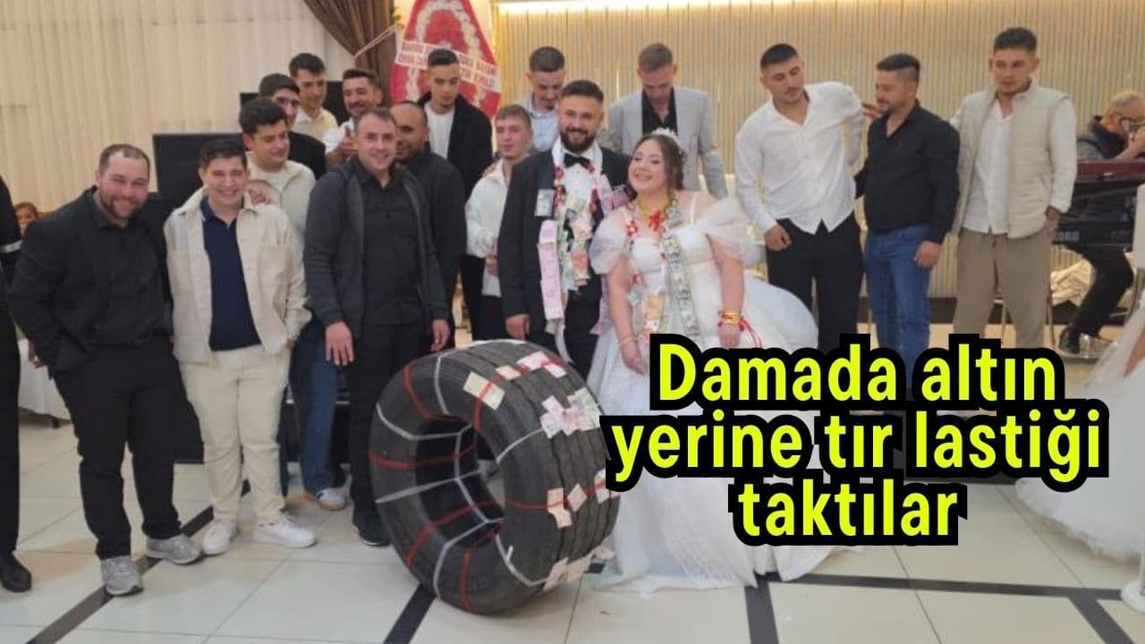 Damadın Tır Şoförlüğüne Özel Sürpriz: Altın Yerine Tır Lastiği Takıldı (Video)
