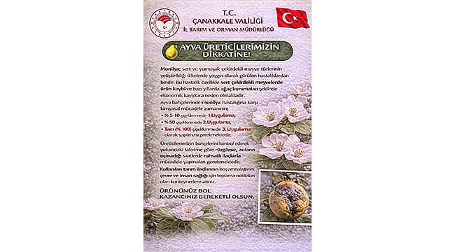 Meyve Üreticilerine Monilya Hastalığı Uyarısı!
