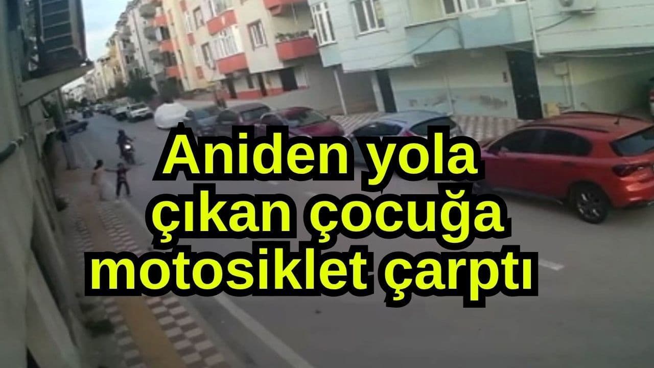 Karacabey Emirsultan’da Çocuğa Motosiklet Çarptı (Güvenlik Kamerası Görüntüsü)