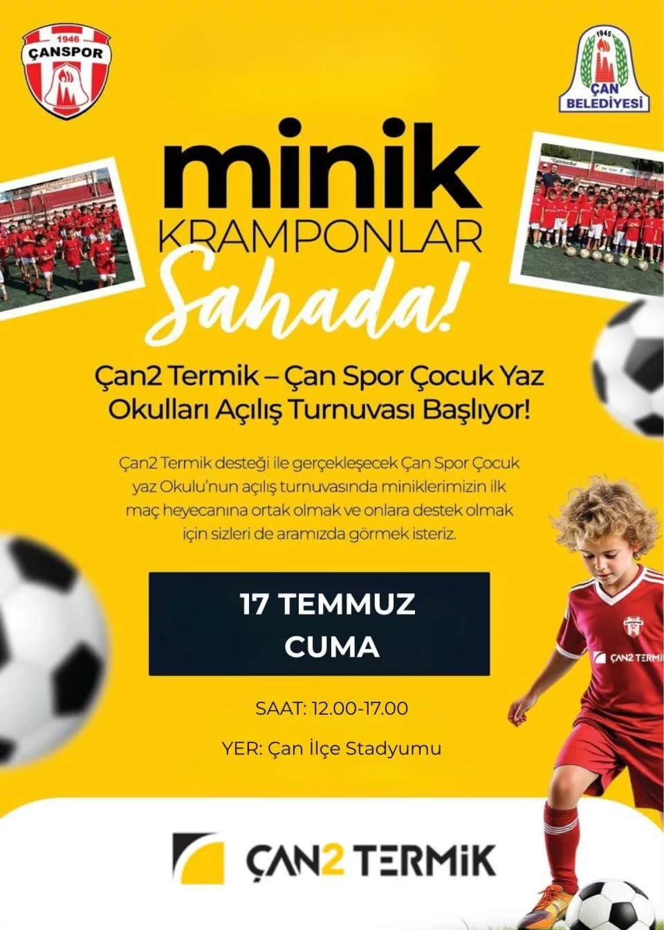 Çan2 Termik Santrali Minik Kramponlar Turnuvası ile Çocukları Sporla Buluşturuyor