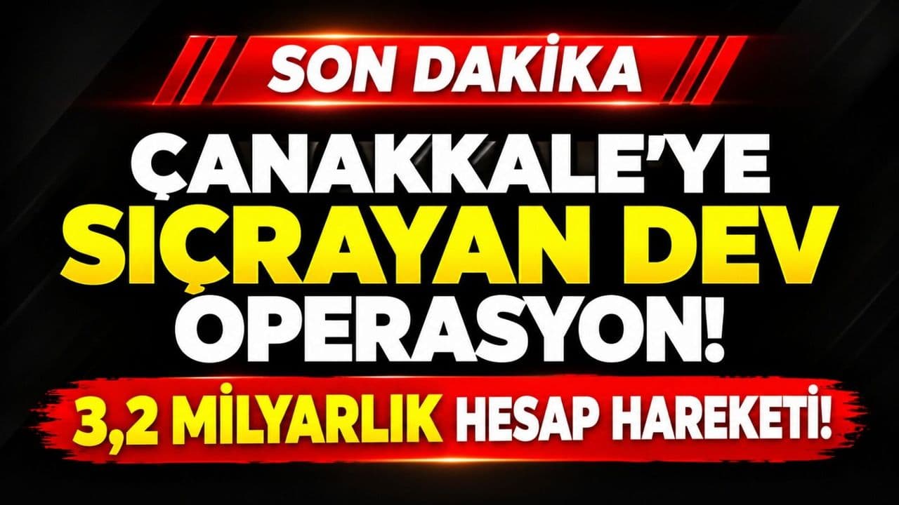 Çanakkale'ye Sıçrayan Dev Operasyon! 3,2 Milyarlık Hesap Hareketi!