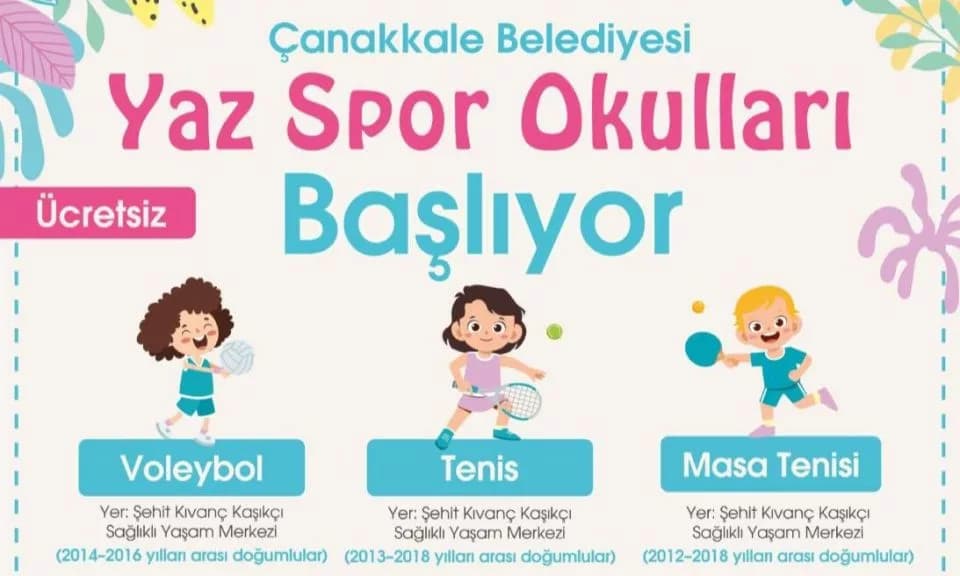 Çanakkale'de Yaz Spor Okulları Kayıtları Başladı
