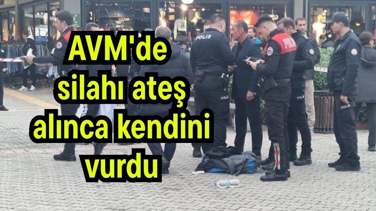 AVM'de silahı ateş alınca kendini vurdu
