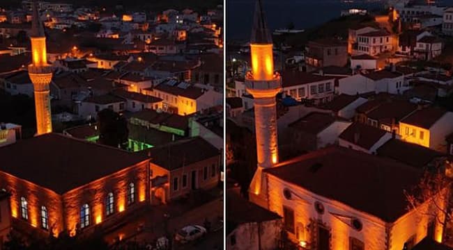 BOZCAADA'DAKİ TARİHİ CAMİLERİN AYDINLATMA ÇALIŞMALARI TAMAMLANDI