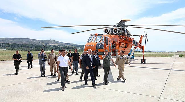 VALİ TORAMAN YANGIN SÖNDÜRME HAVA ARAÇLARINI İNCELEDİ