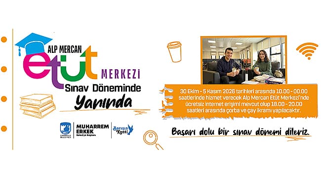 Alp Mercan Etüt Merkezi Sınav Haftasında Gece Yarısına Kadar Açık Çanakkale Belediyesi bünyesinde faaliyet veren Alp Mercan Etüt Merkezi, üniversite öğrencilerinin sınav döneminde daha randımanlı çalışabilmesi için mesai saatlerini uzatıyor. AK