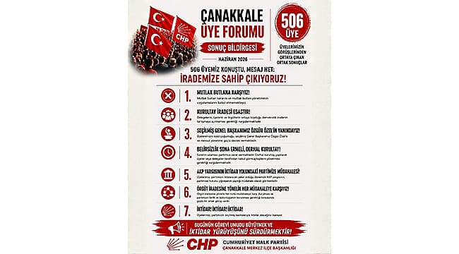 CHP ÇANAKKALE İL BAŞKANI ERGUN: 506 ÜYEMİZ GÖRÜŞLERİNİ PAYLAŞTI