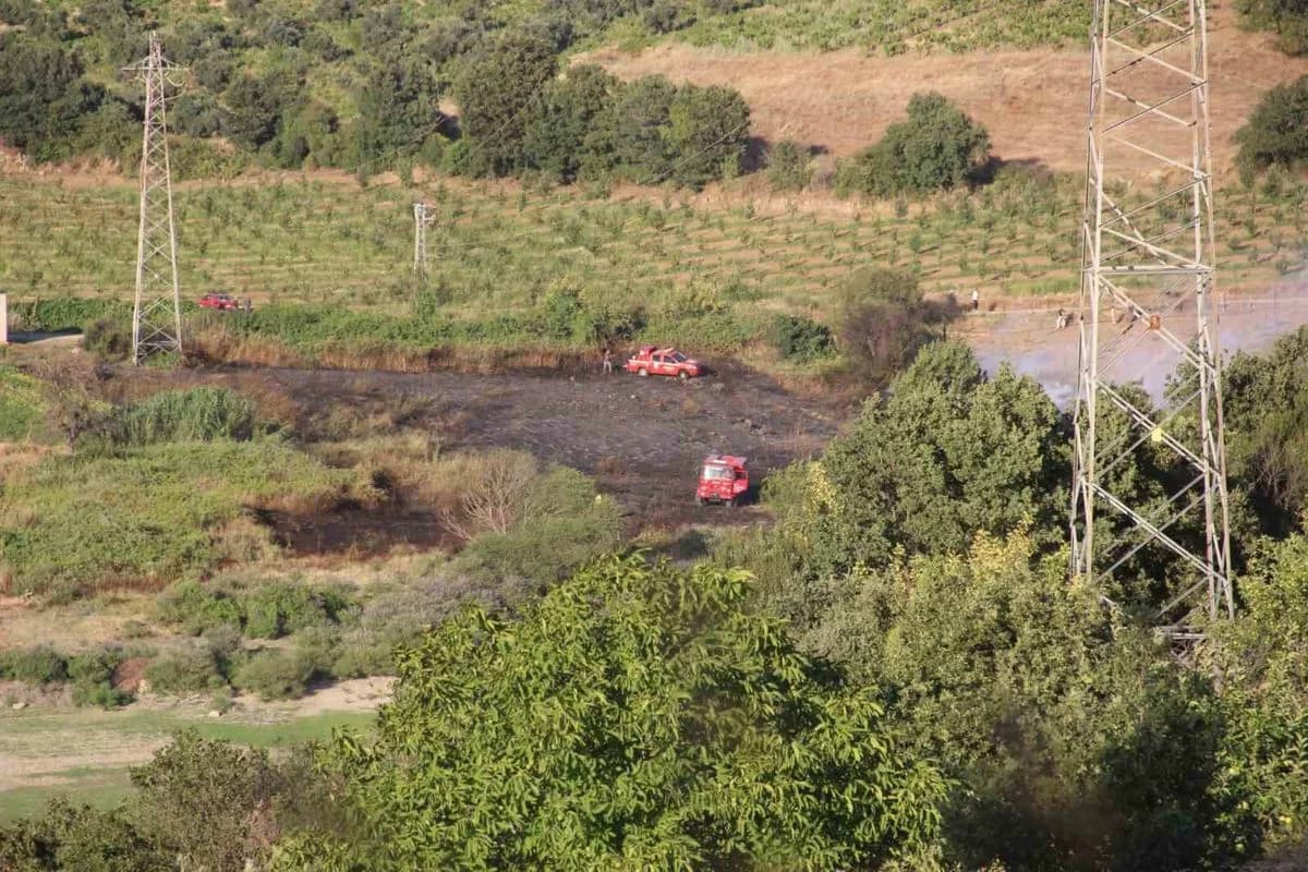 Bayramiç'te Tarım Arazisinde Kontrol Altına Alınan Yangın