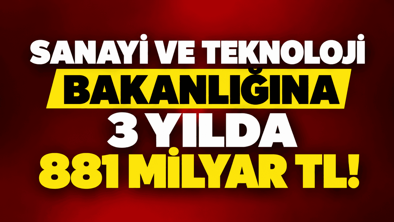 Sanayi ve Teknoloji Bakanlığına 3 yılda 881 milyar TL!