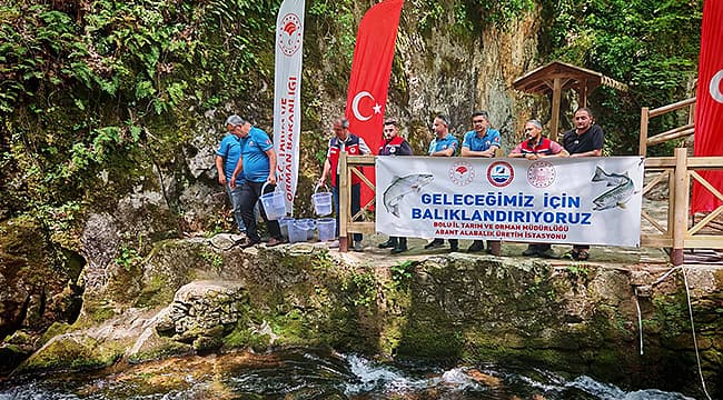 50 BİN KIRMIZI BENEKLİ ALABALIK YAVRUSU BIRAKILDI
