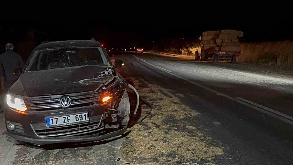 Çan’da Saman Yüklü Traktörle Çarpışma: Sürücü Yaralandı
