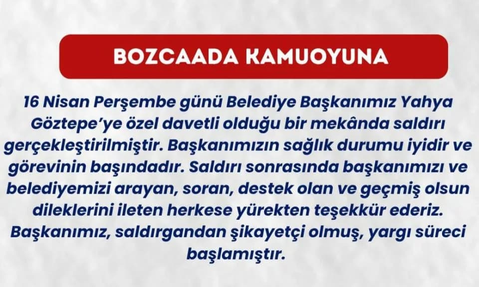 Bozcaada Belediyesi'nin Açıklaması: Yargı Sürecine İlişkin Son Gelişmeler