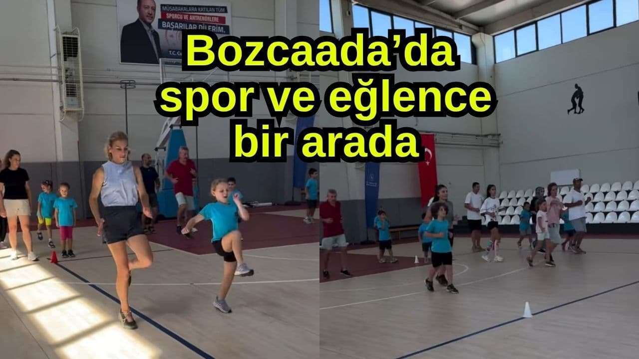 Bozcaada’da Çocuk Spor Programı: Aileler Birlikte Yarışıyor