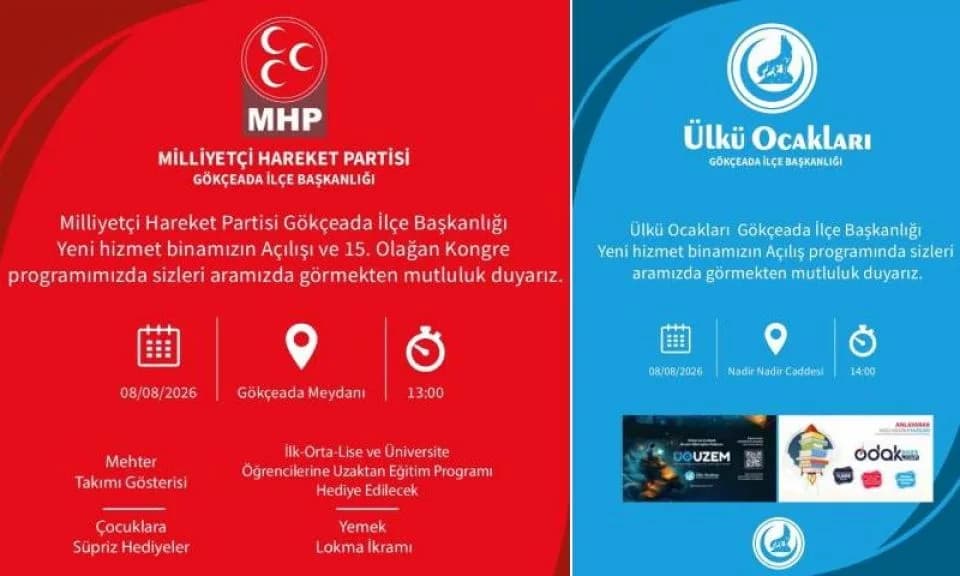 MHP Gökçeada İlçe Kongresi ve Hizmet Binası Açılışı