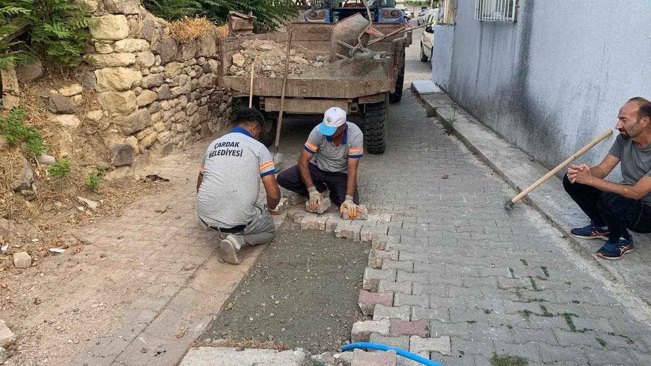 Ekip üyeleri alanda: Cadde ve sokaklarda bakım girişimler devam ediyor Çardak’ta