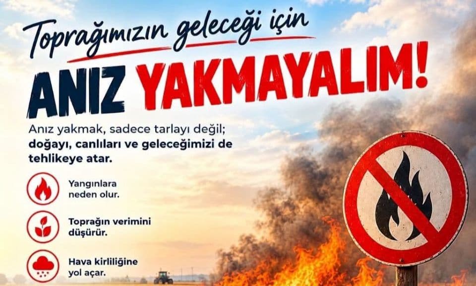 Biga Kaymakamlığı'ndan Anız Yakımına Dair Uyarı