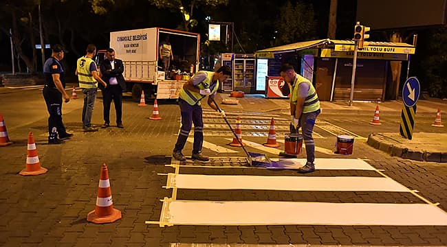 YOL ÇİZGİLERİ YENİLENİYOR