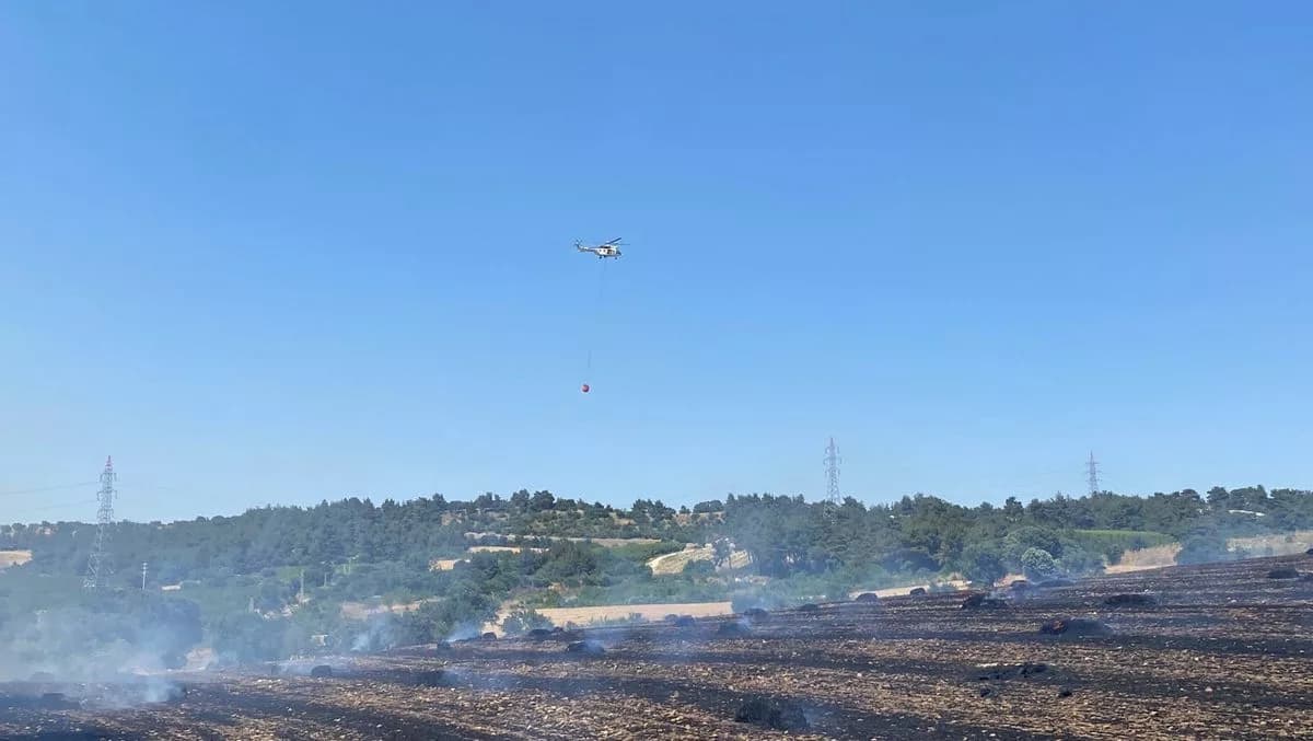Çanakkale'de Tarım Arazisindeki Yangın Kontrol Altına Alındı