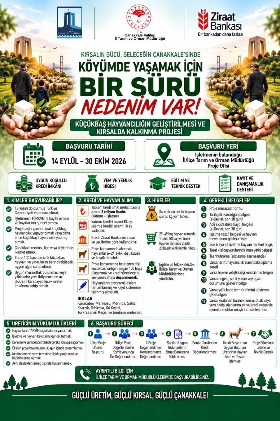 Çanakkale’de Küçükbaş Hayvancılığa Can Suyu: Üreticilere 2 Milyon TL’ye Varan Kredi Desteği Kapıda!