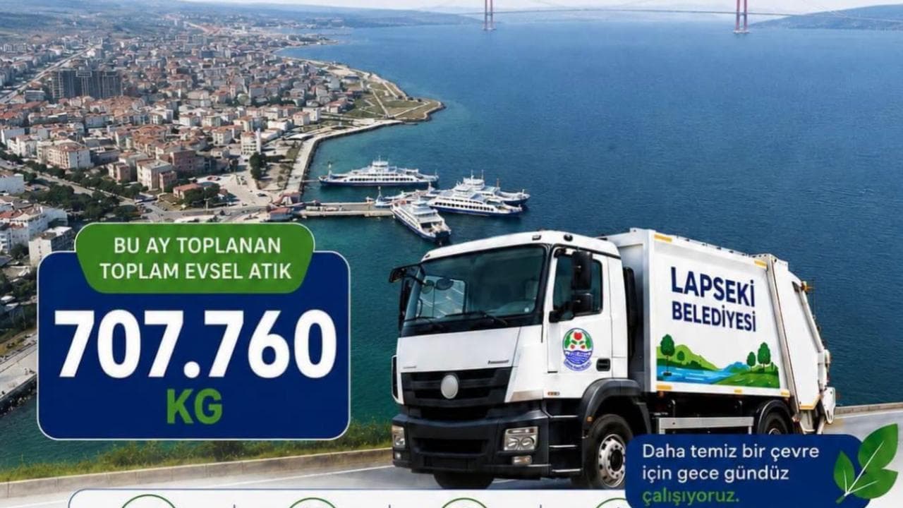 Çöp kamyonları 8 bin kilometre yol düzenledi: Lapseki’nin ağustos karnesi