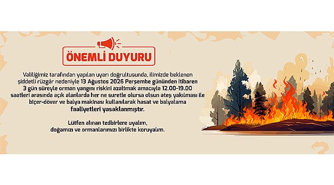 Çanakkale’de Şiddetli Rüzgar Uyarısı ve Orman Yangını Önlemleri