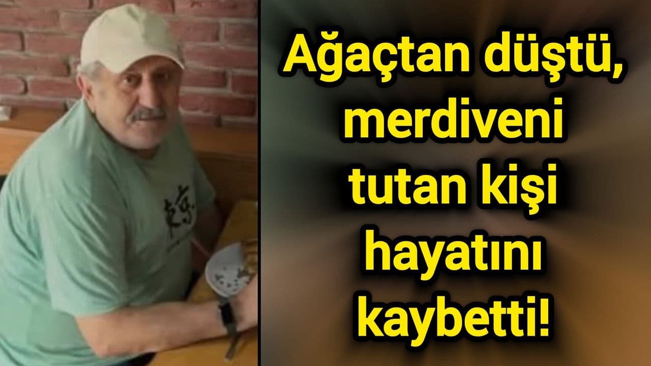 Ağaçtan düştü, merdiveni tutan kişi hayata gözlerini yumdu!