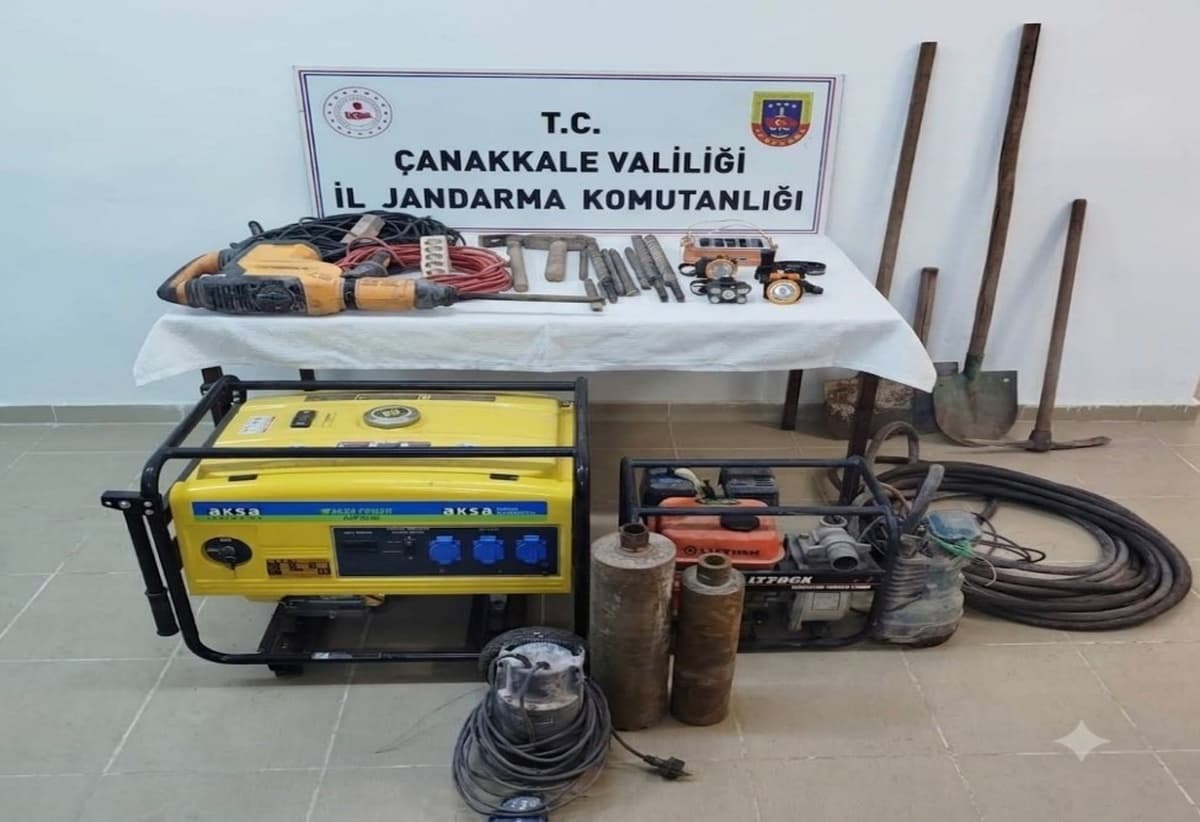 Eceabat Jandarma Operasyonu: Hilti ve 10 Kazı Malzemesi Ele Geçirildi