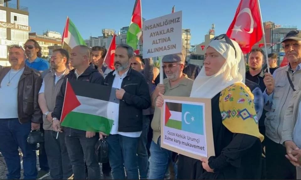 Çanakkale'de Sumud Filosu'na Destek Gösterisi