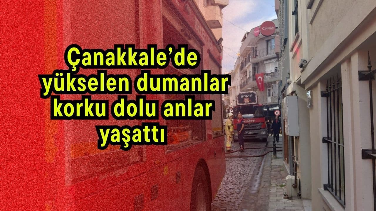 Çanakkale Kemalpaşa’da Çatı Katından Yükselen Duman Vatandaşları Endişelendirdi (Video)