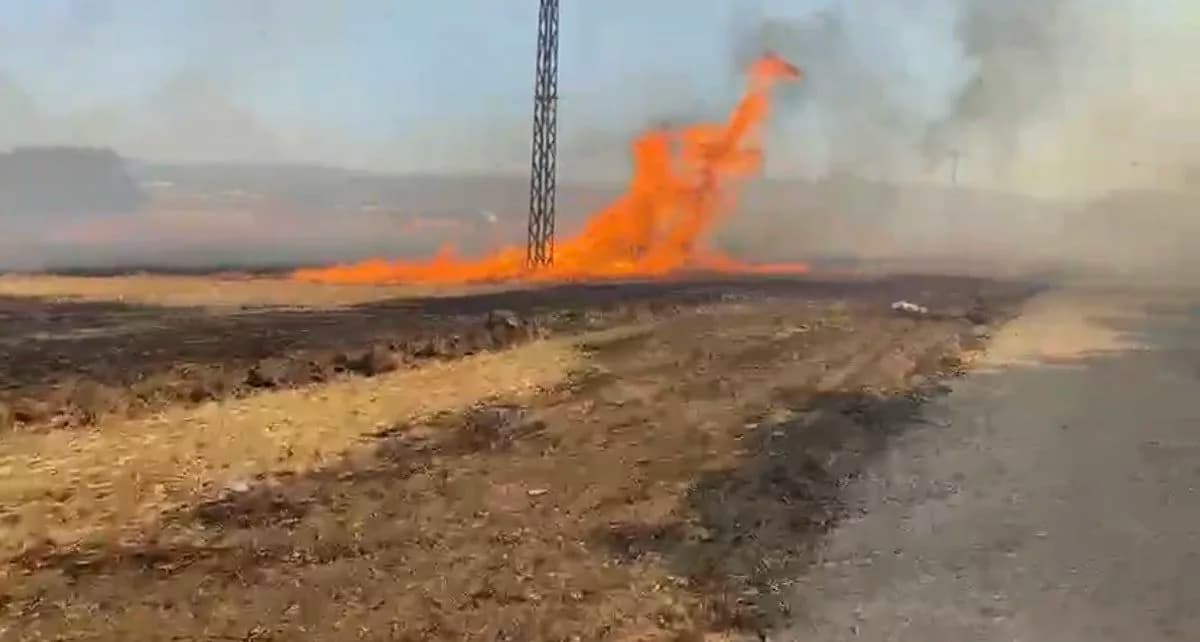 Biga'da Tarım Arazisinde Büyük Yangın