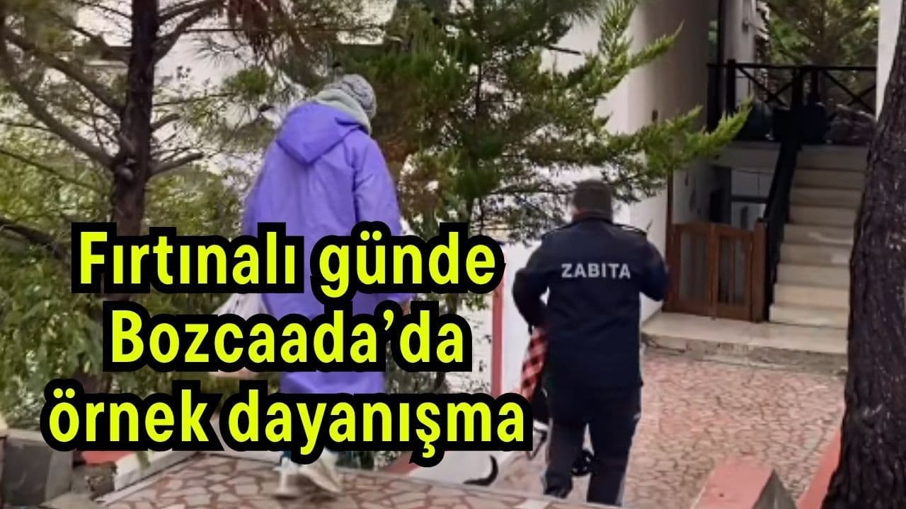 Yoğun Yağışta Bozcaada’da Belediye ve Esnafın Dayanışma Örneği
