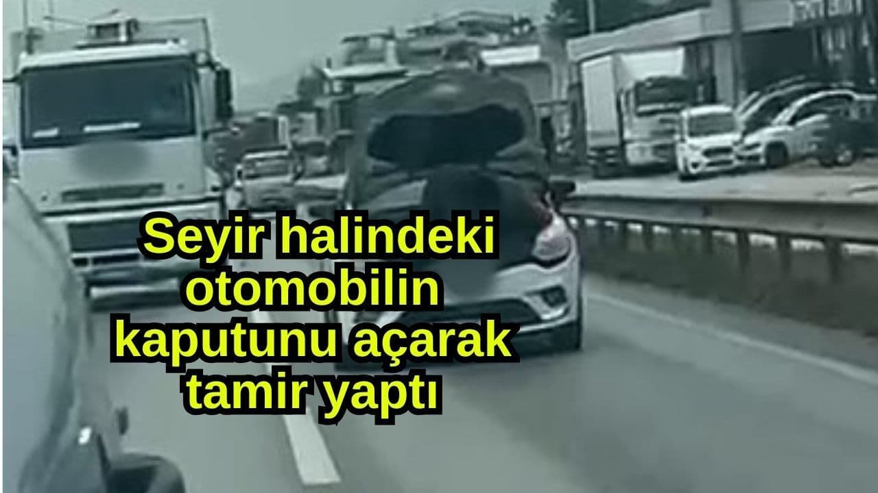 İzmir Yolu Caddesi'nde Seyir Halindeki Aracın Kaputunu Açarak Tamir Yaptı