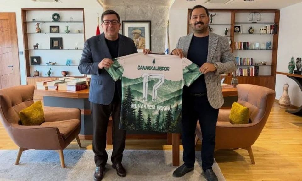 Fırat’tan Erkek’e Teşekkür Ziyareti: Çanakkalespor Şehrimizin Ortak Değeri