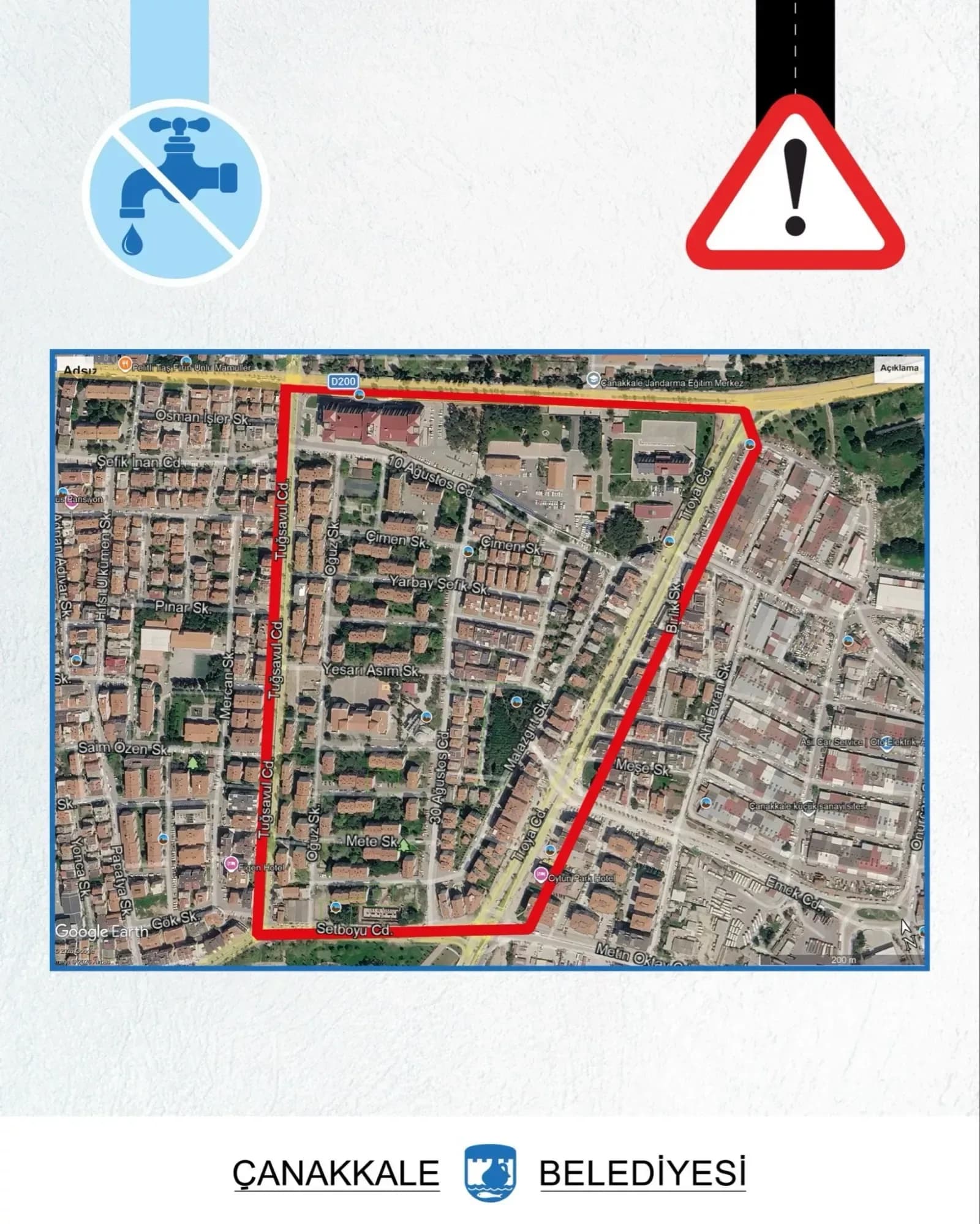 Troya Caddesi Altyapı Çalışmaları: Su Kesintisi ve Trafik Düzenlemesi