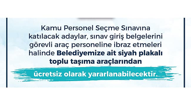 Çanakkale’de KPSS Ön Lisans Adaylarına Ücretsiz Toplu Taşıma İmkanı