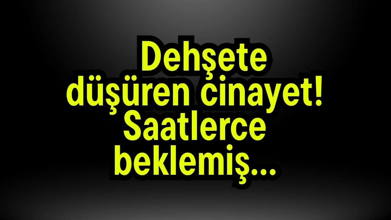 Dehşete düşüren cinayet! Saatlerce beklemiş…